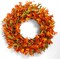 Artificial Fall Wreath 22 Inch Autumn Wreaths for Front Doors Orange Forsythia Wreath with Berries Fall foliage for indoor outdoor Thanksgiving Day Harvest Festival Home Party Holiday.
